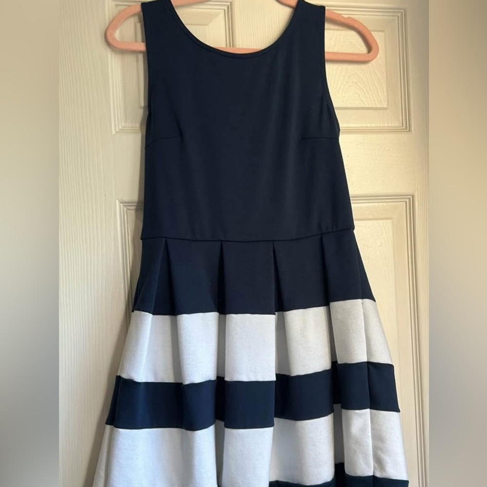 Altar’d Stare Navy and White Striped Dress